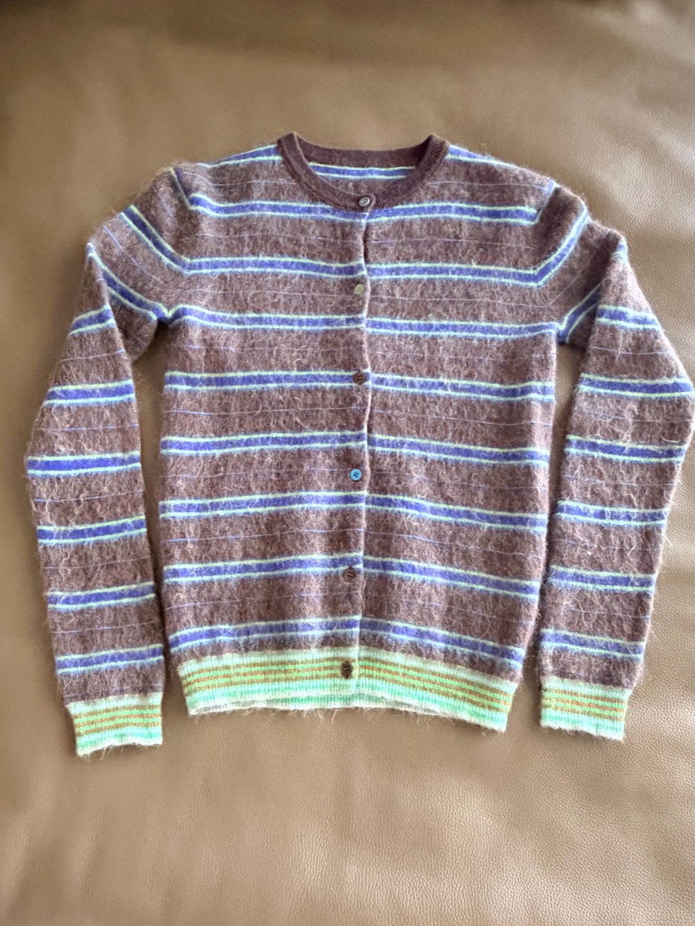 JNBY Kids Brown Striped  Button-Up Sweater Cardigan
